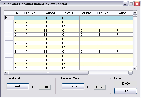 Bound DataGridView Data Load