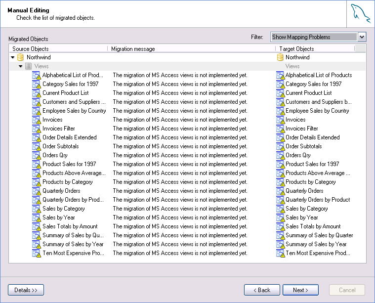 The Manual Editing screen