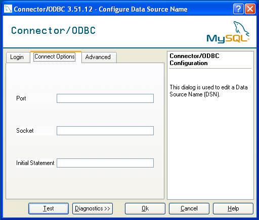 Connector/ODBC Connect Options
            Dialog