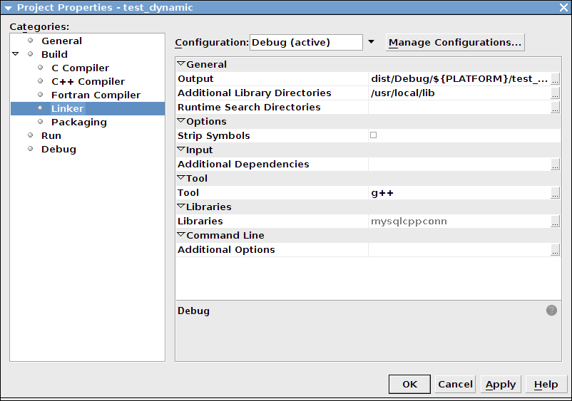 Setting the dynamic library directory
              and file name