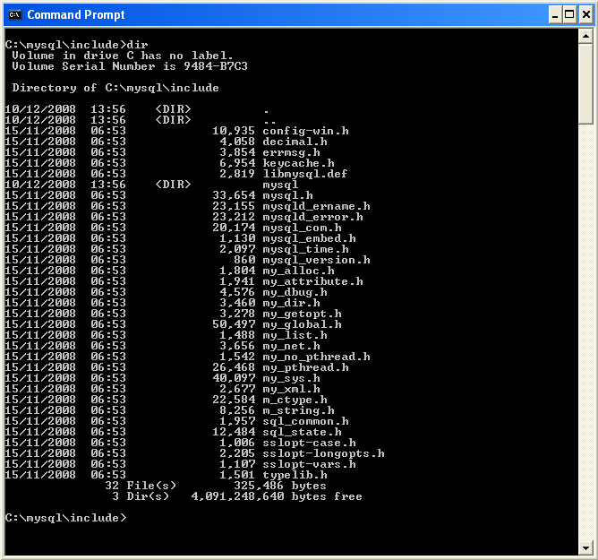 MySQL include directory