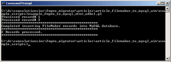 Figure 9 - Migrating Data to MySQL