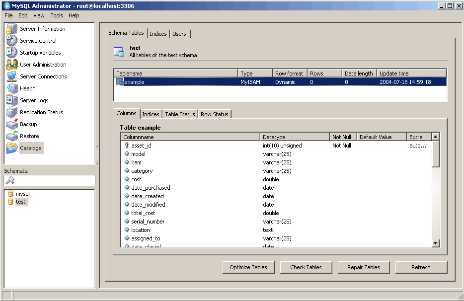 Figure 14 - Verify MySQL Table Creation