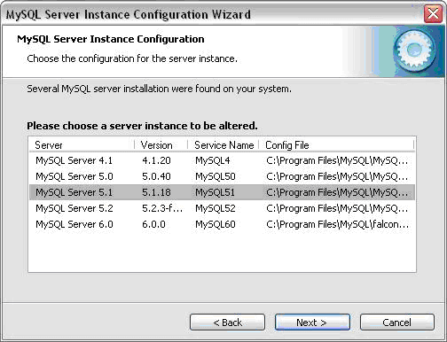 MySQL Server Instance Configuration Wizard