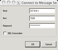 SyncManGui Message Server connection dialog